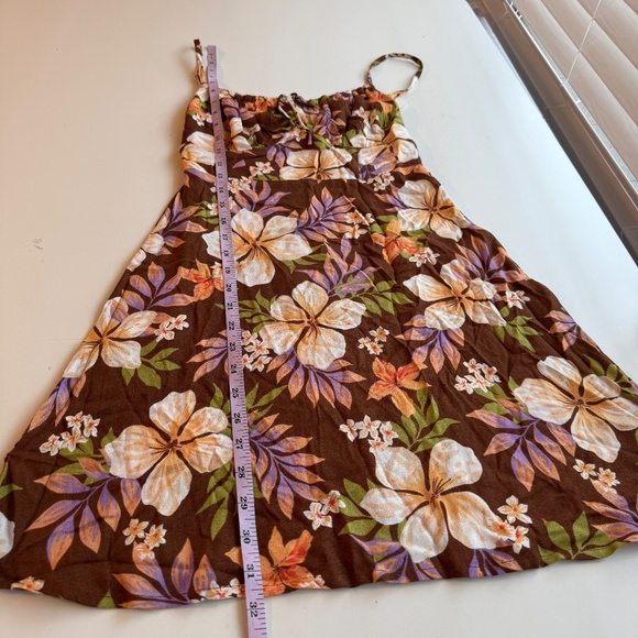 Billabong Juniors Island Calling Brown Floral Sleeveless Mini Dress XS - Picture 10 of 12